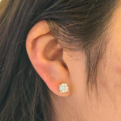 Aros Solitario Swarovski Cuatro Puntos