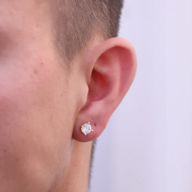 Aros Solitario Swarovski Cuatro Puntos