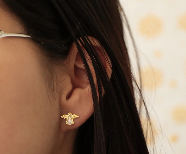 Aros Angelito Circonias Oro Laminado 18k