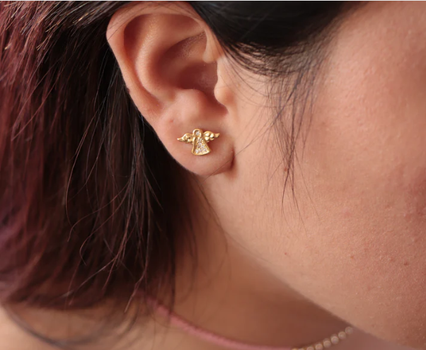 Aros Angelito Circonias Oro Laminado 18k