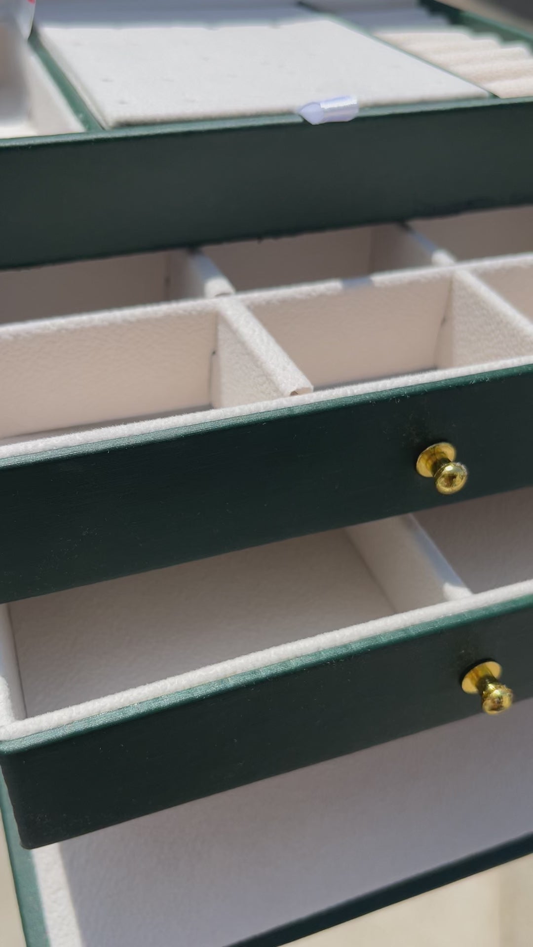 Joyero Organizador 3 niveles Verde